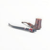 Pipa Paronelli Tulipan Sabbiata con bocchino corto e lungo Churchwarden in metacrilato marmorizzato rosso e bianco