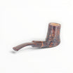 Pipa Paronelli Tulipan Sabbiata, radica con finitura sabbiata scura e collo liscio, bocchino lungo Churchwarden in metacrilato marrone marmorizzato.