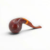 Floppypipe Pipa Pascucci Sabbiata Bent Apple, brown-red briar with smooth rim and mouthpiece, handmade Italian pipe