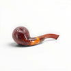 Floppypipe Pipa Pascucci Sabbiata Bent Apple, handcrafted Italian briar pipe with a rustic brown finish and smooth red mouthpiece.