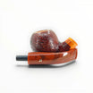 Floppypipe Pipa Pascucci Sabbiata Bent Apple, handcrafted Italian briar pipe with a reddish-brown sandblasted finish and a polished rim.