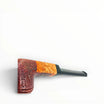 Floppypipe Pipa Pascucci Sabbiata Bulldog pipe, sandblasted briarwood with a smooth natural shank and black acrylic stem.