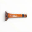 Floppypipe Pascucci Rhodesian long shank pipe, smooth briar bowl with dark sandblasted base, amber marbled mouthpiece.