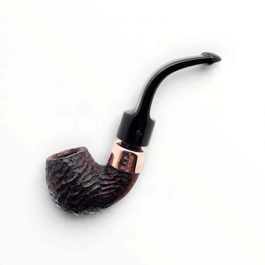 Pipa Floppypipe Peterson Christmas 2026 Deluxe System 12.5 in radica rusticata cremisi con vera in rame e bocchino P-Lip