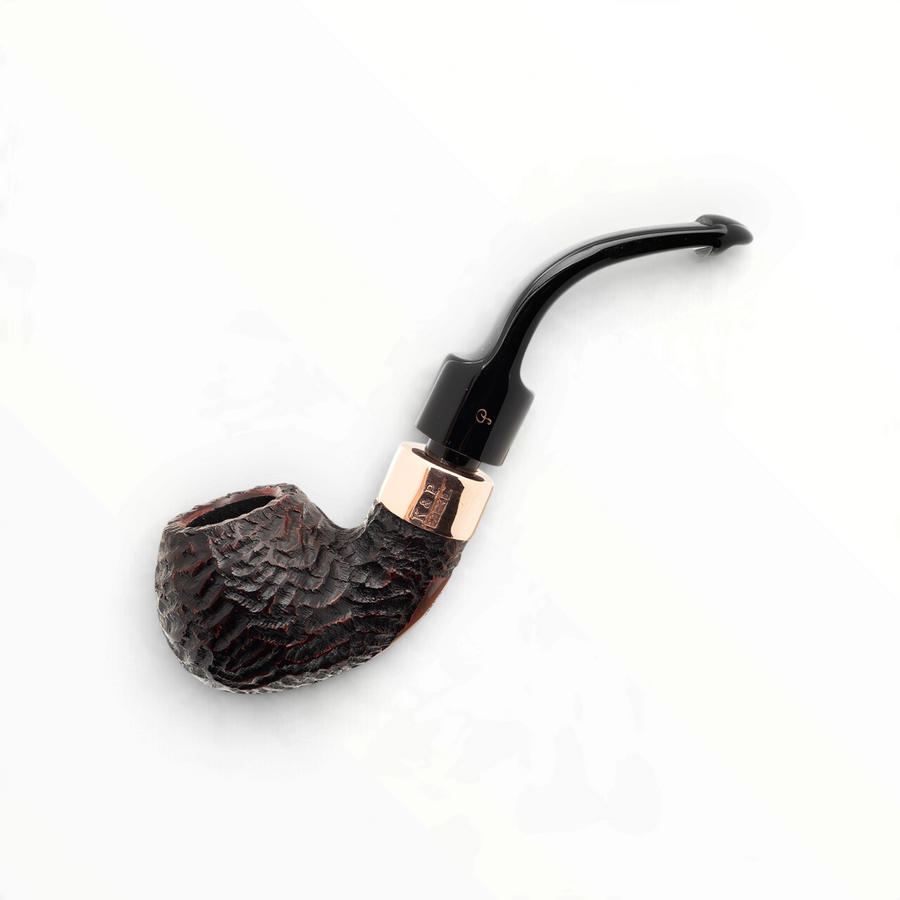 Pipa Floppypipe Peterson Christmas 2026 Deluxe System 3s bent apple in radica rusticata cremisi con vera in rame
