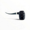 Pipa Floppypipe Peterson Churchwarden Barrel rusticata scura con bocchino lungo semi-curvo e ghiera in argento