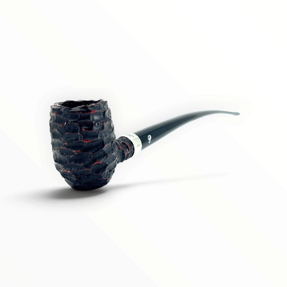 Pipa Floppypipe Peterson Churchwarden Barrel rusticata scura con bocchino lungo semi curvo