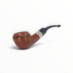 Pipa Floppypipe Peterson anni 80 in radica liscia con ghiera in argento sterling e bocchino curvo nero