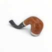 Pipa Floppypipe Peterson Silver Cup X220 Bent Billiard in radica fiammata con coperchio antivento e vera in argento