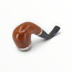 Pipa Floppypipe Peterson Silver Cup X220 Bent Billiard in radica liscia con coperchio antivento in argento