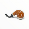 Pipa Floppypipe Peterson Silver Cup XL02 Bent Apple in radica liscia con coperchio antivento in argento e bocchino