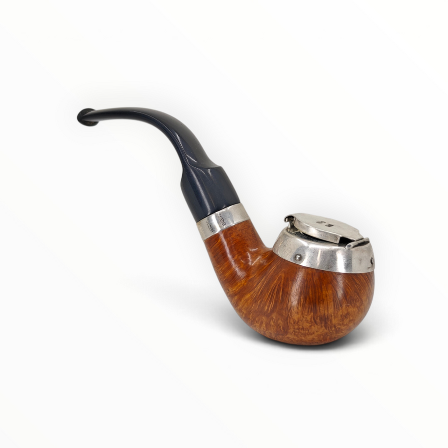 Pipa Floppypipe Peterson Silver Cup XL02 in radica liscia con coperchio antivento in argento e bocchino fishtail