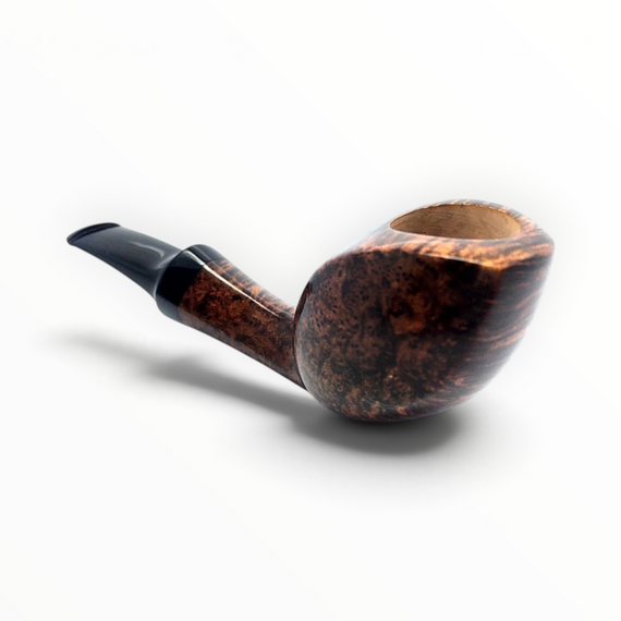 Pipa artigianale Floppypipe G. Penzo in radica di legno scuro con venature naturali e bocchino nero