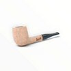 Pipa Floppypipe Primitive Billiard in radica grezza naturale con bocchino in metacrilato nero e foratura da 9 mm.