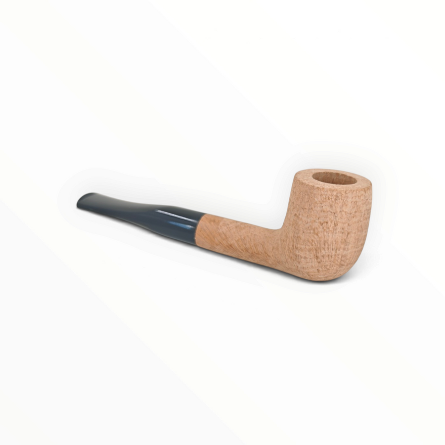 Pipa Floppypipe Primitive Billiard in radica naturale sabbiata con bocchino in metacrilato nero e filtro 9mm