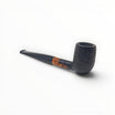Pipa Floppypipe Billiard in radica sabbiata nera con bocchino in metacrilato, ideale per principianti.