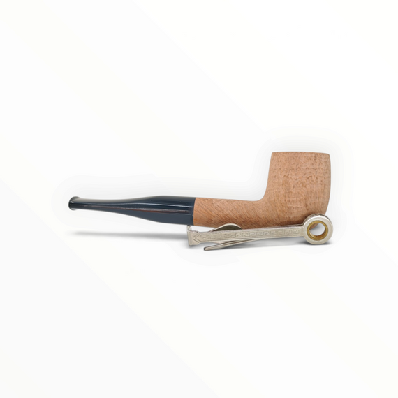 Pipa Floppypipe Primitive Billiard in radica naturale sabbiata con bocchino in metacrilato nero e filtro 9mm