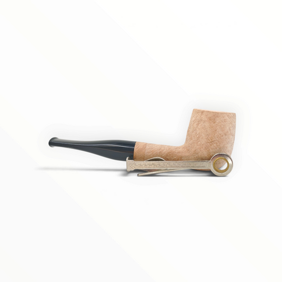 Pipa Floppypipe Primitive Billiard in radica naturale sabbiata con bocchino in metacrilato nero e filtro da 9 mm.