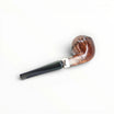 Pipa Floppypipe Bulldog liscia in radica con ghiera in argento e bocchino in metacrilato nero, fatta a mano in Italia.