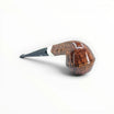Pipa Floppypipe Bulldog liscia in radica con ghiera in argento e bocchino in metacrilato nero.