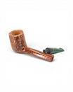 Floppypipe Pipa Pascucci Canadese Liscia P2, pipa in radica liscia con bocchino verde smeraldo marmorizzato, fatta a mano in Italia.