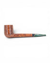 Floppypipe Pipa Pascucci Canadese liscia in radica con bocchino verde smeraldo marmorizzato, fatta a mano in Italia.
