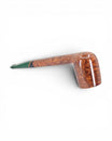 Floppypipe Pipa Pascucci Canadese Liscia P2, pipa in radica con finitura liscia chiara, cannello lungo e bocchino verde smeraldo marmorizzato.