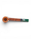 Floppypipe Pipa Pascucci Canadese Liscia P2, pipa in radica con finitura liscia chiara, cannello lungo e bocchino verde smeraldo marmorizzato.