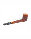 Pipa Pascucci Canadese rusticata marrone con cannello lungo e bocchino in metacrilato nero. Finitura artigianale Made in Italy.