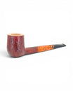 Pipa Floppypipe Canadese sabbiata bordeaux e liscia ambra, bocchino nero con inserto marmorizzato.