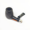 Pipa Castello Old Antiquari Kino 2026 Floppypipe, forma billiard sabbiata nera con ghiera in argento massiccio incisa.