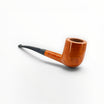 Pipa Castello Collection KKK Shape 35 Semi Bent Billiard in radica naturale liscia con bocchino nero Floppypipe