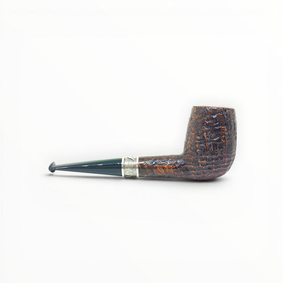 Pipa Castello Old Antiquari Kino 2026 sabbiata billiard con ghiera in argento massiccio su Floppypipe