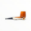Pipa Floppypipe Castello Kino 2026 billiard liscia in radica con ghiera in argento massiccio e bocchino nero