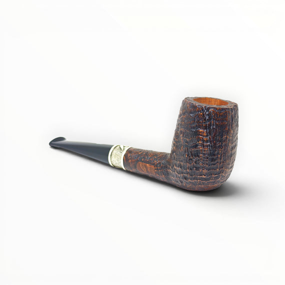 Pipa Castello Old Antiquari Kino 2026 sabbiata billiard con ghiera in argento massiccio su Floppypipe