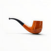 Floppypipe Pipa Castello KK Shape 65 Bent Billiard in radica chiara con venature a occhio di pernice e bocchino nero.