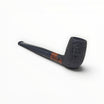 Pipa Floppypipe Chimney sabbiata nera con bocchino in metacrilato, ideale per principianti, Made in Italy.