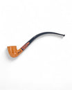 Floppypipe Pipa Paronelli Belle Epoque Liscia Churchwarden con intarsio in legno, radica italiana liscia chiara, bocchino nero lungo con intarsio in legno stabilizzato.