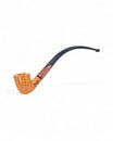Floppypipe Pipa Paronelli Belle Epoque Liscia Churchwarden con intarsio in legno, finitura liscia chiara, bocchino lungo nero e intarsio in legno stabilizzato.