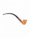 Floppypipe Pipa Paronelli Belle Epoque Churchwarden con intarsio in legno, radica liscia chiara, bocchino nero lungo.