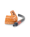 Pipa churchwarden Paronelli Belle Epoque liscia in radica italiana con intarsio in legno stabilizzato rosso e bocchino nero.