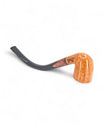 Pipa churchwarden Floppypipe con finitura liscia chiara in radica italiana e intarsio in legno stabilizzato
