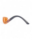 Pipa churchwarden Floppypipe con testa liscia in radica italiana chiara e intarsio in legno stabilizzato sul bocchino lungo.