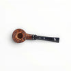 Pipa Pascucci P2 Stand Up Bent Dublin in radica di erica con finitura naturale e anello in argento. Bocchino in ebanite nero.