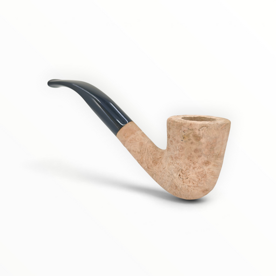 Pipa Floppypipe Primitive Dublin sabbiata in radica naturale grezza con bocchino in metacrilato nero e filtro 9mm