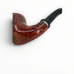 Pipa Pascucci P2 Stand Up Bent Dublin in radica di erica con finitura naturale e anello in argento.