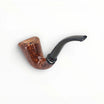 Pipa Pascucci P2 Stand Up Bent Dublin in radica di erica con finitura naturale e anello in argento. Bocchino in ebanite nero.