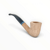Pipa Floppypipe Primitive Dublin sabbiata in radica naturale grezza con bocchino in metacrilato nero e filtro 9mm