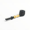 Pipa Iafisco 2025 Pot dritta con fornello sabbiato nero, cannello in bamboo naturale e bocchino in ebanite Floppypipe