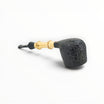 Pipa Iafisco 2025 Pot dritta con fornello sabbiato nero, cannello in bamboo naturale e bocchino in ebanite Floppypipe